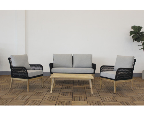 Ensemble de meubles de jardin avec canapé, fauteuils et table
