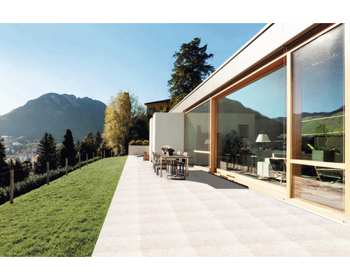 Dalle de terrasse Terrazzo Castello crema 60x60x2,5 cm