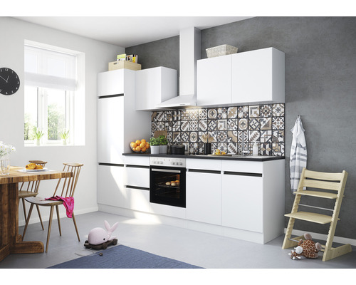 Cuisine complète sans appareils Optifit OPTIkombi Luca932 blanc largeur 270 cm KMLU 2742OE-0+