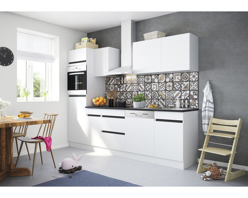 Cuisine complète sans appareils Optifit OPTIkombi Luca932 blanc largeur 270 cm KMLU 2762OE-0+