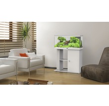 Aquarium mit Unterschrank und Wasserpflanzen im Wohnzimmer