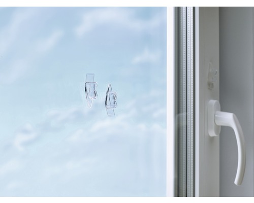 Fenêtre avec crochets adhésifs transparents pour décoration