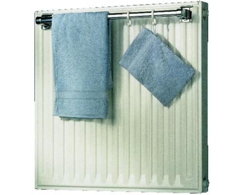 Radiateur avec porte-serviettes et deux serviettes