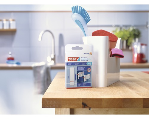 Tesa Klebestreifen Packung für Fliesen, Spiegel und Metall Oberflächen