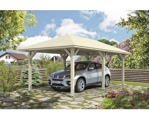 Einzelcarport SKAN HOLZ Taunus 374x656 cm natur