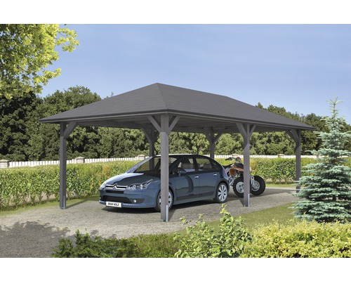 Einzelcarport SKAN HOLZ Taunus 439x786 cm schiefergrau