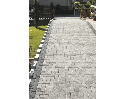 Allée pavée avec motif en pierre