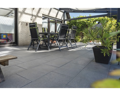 Dalle pour terrasses en béton iStone Style gris basalte 40 x 40 x 4 cm