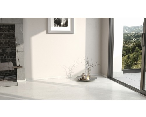 Heller Raum mit Kamin, Fenster und Dekoration