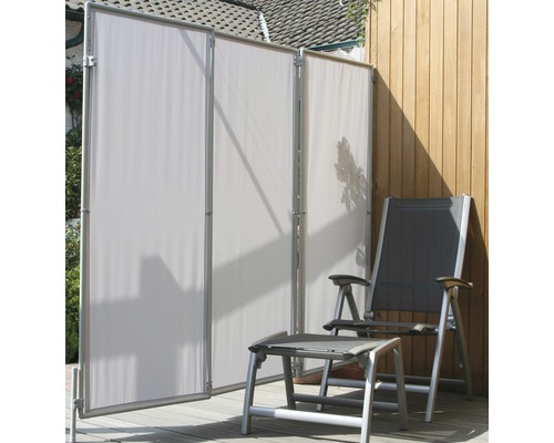 Paravent 3 parties gris argent 170x210 cm