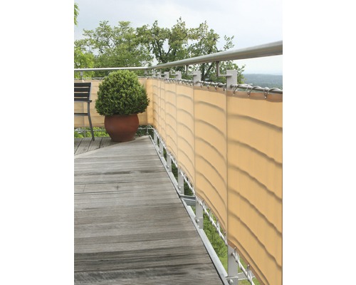 Balkonsichtschutz 65 x 300 cm, sisal Balkon mit Sichtschutz, Geländer und Pflanztopf