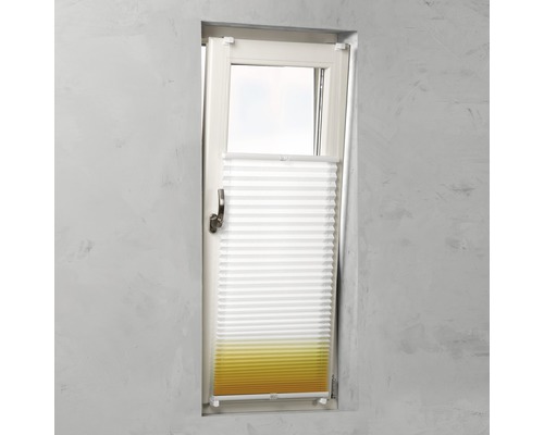 Fenster mit Faltstore als Sonnenschutz