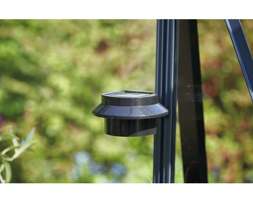 Lampe solaire pour fixation sur le cadre d''une serre