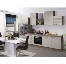 Cuisine complète avec appareils Flex Well Nepal 280 cm couleur de façade cachemire brillant - couleur du corps chêne Sonoma 00008902
