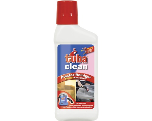 Nettoyeur de coussins tuba clean concentré 250 ml Tuba Clean Nettoyant pour meubles rembourrés concentré spécial dans une bouteille blanche avec bouchon rouge
