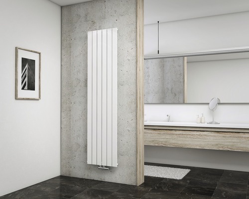 Radiateur design SCHULTE Aachen 1800x464 mm blanc avec raccordement au centre