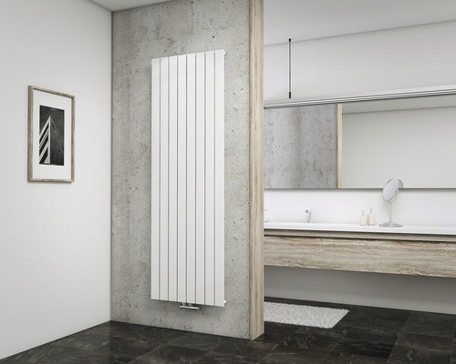 Radiateur design SCHULTE Aachen 1800x616 mm blanc avec raccordement au centre