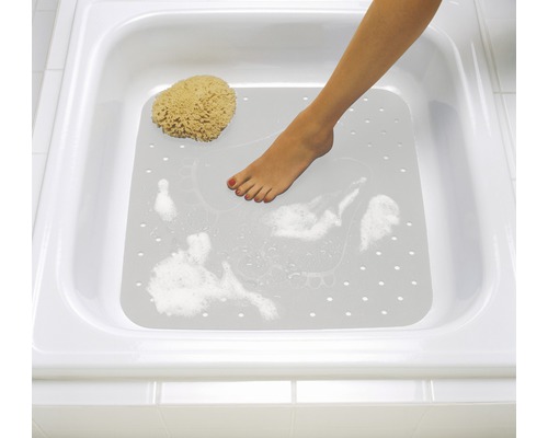 Receveur de douche avec tapis de douche, éponge de bain et pied