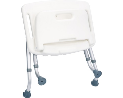 Chaise de douche pliante en plastique avec pieds en aluminium