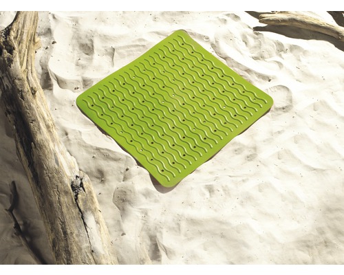 Quadratische Duschmatte mit Wellenmuster und Saugnäpfen