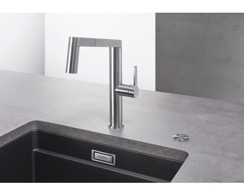 Küchenspüle mit Einhebelmischer aus Edelstahl