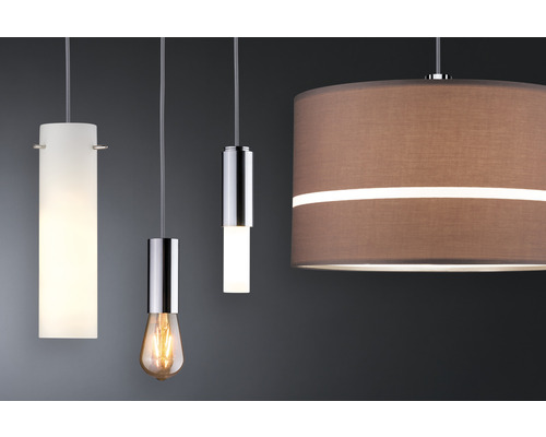 Diverses suspensions en verre et métal