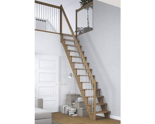 Escalier en bois avec rampe en intérieur