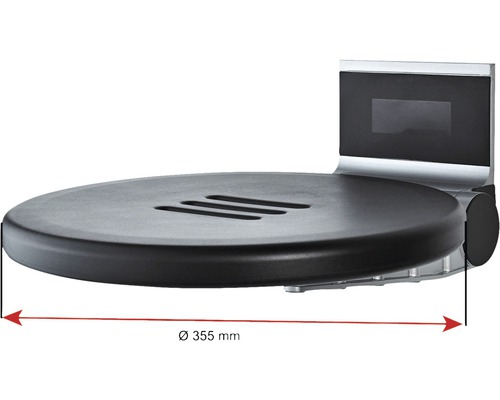 Siège de douche d''un diamètre de 355 millimètres pour montage mural