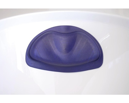 Blaue Kopfstütze auf einem Waschbecken