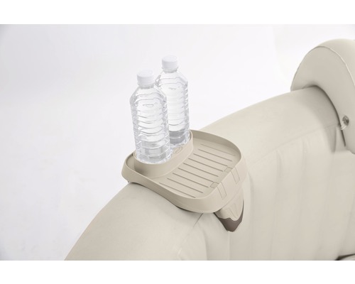 Surface de rangement Intex pour bain à remous gonflable Intex Pure Spa beige avec porte-gobelets
