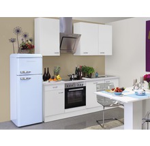 Flex Well Küchenzeile mit Geräten Wito 220 cm Frontfarbe weiss Matt Korpusfarbe weiss-thumb-0