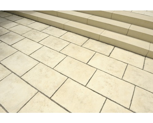 Espace extérieur avec pavés et marches d''escalier