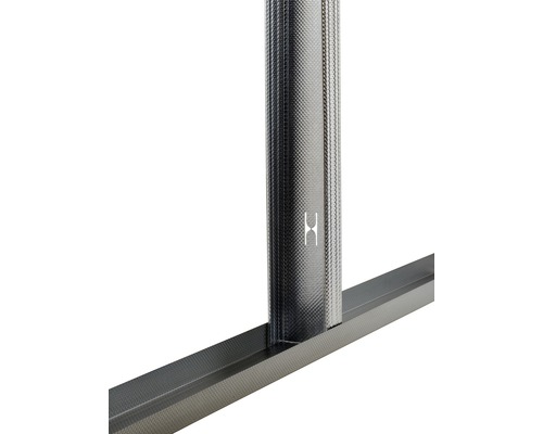 Detailansicht einer Trockenbaukonstruktion mit Profilen