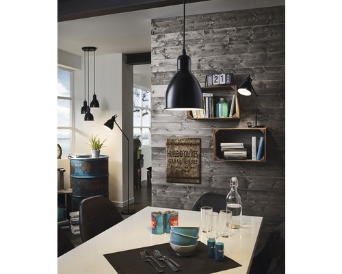 Lampe de table Priddy noir/blanc 1x40 W avec interrupteur à bascule orientable H 425 mm
