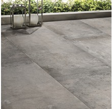 Dalle de terrasse en grès cérame fin FLAIRSTONE Loft grey bord rectifié 120 x 60 x 2 cm-thumb-2