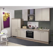 Cuisine moderne avec appareils électriques, évier et décoration murale florale