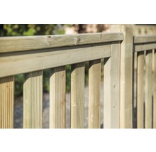 Vue détaillée d''une balustrade en bois