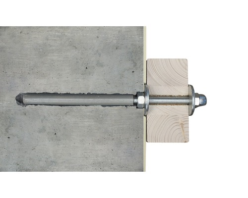 Betonanker mit Gewindestange zur Befestigung eines Holzbauteils an Beton