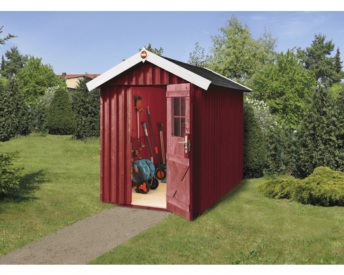 Remise à outils weka Öland taille 1 avec plancher, 162x168 cm, rouge de falun