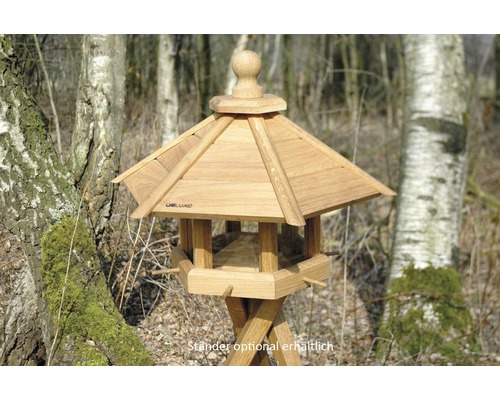 Abri-mangeoire pour oiseaux avec perchoir d'arrivée en bois de chêne 55 x 62 x 43 cm