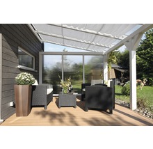 Paroi latérale SKAN HOLZ für Toiture pour terrasses indépendant 255x200 cm bois noyer