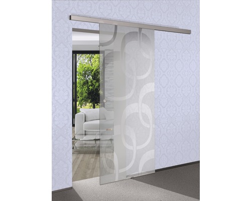 Vantail de porte coulissante en verre Pertura Square 2050x920x8 mm pour ferrure Selir