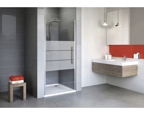 Porte pivotante pour niche Schulte Alexa Style 2.0 900x1920mm verre véritable blanc Depoli alu nature