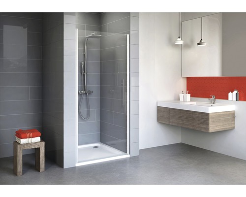 Porte pivotante pour niche Schulte Alexa Style 2.0 900x1920mm verre véritable transparent clair alu nature