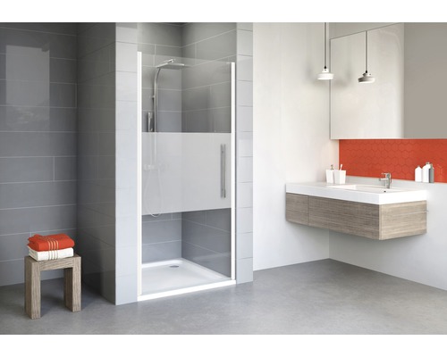 Porte pivotante pour niche Schulte Alexa Style 2.0 900x1920mm verre véritable blanc Délicat blanc