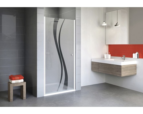 Porte pivotante pour niche Schulte Alexa Style 2.0 900x1920 mm verre véritable Liane blanc
