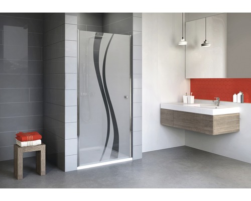 Porte pivotante pour niche Schulte Alexa Style 2.0 900x1920 mm verre véritable Liane aspect chrome