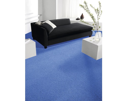 Spannteppich Velours Verona mittelblau 400 cm breit (Meterware)