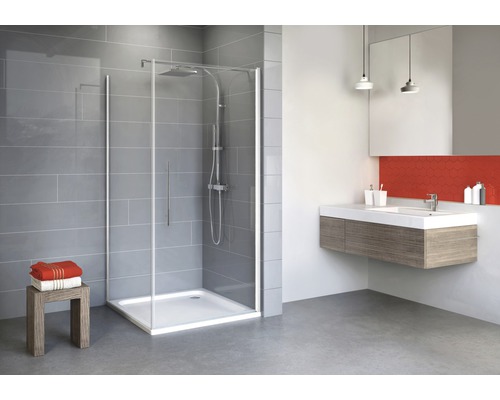 Porte pivotante avec paroi latérale Schulte Alexa Style 2.0 800x900x1920 mm verre véritable transparent clair blanc
