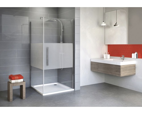 Porte pivotante avec paroi latérale Schulte Alexa Style 2.0 800x900x1920 mm verre véritable sobre aspect chrome